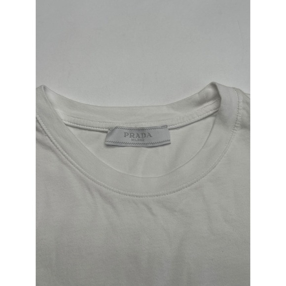 Prada Milano Pocket Logo White Cotton T Shirt Men's Luxury Designer Top Large - Picture 5 of 10